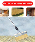 Do It All Adjustable Long Handle Deck Stain Brush Kit With 100 Percent Natural Bristle Wide Paint Brush for wood stains