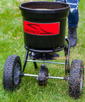 50 Lb Capacity Push Broadcast Spreader For Lawns And Gardens, Easy Push Handle, Durable Heavy Duty Frame, Model P20-500BH on grass