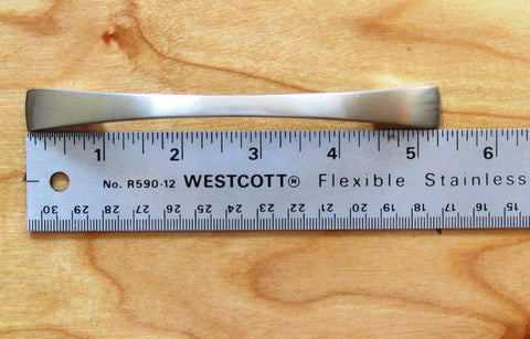 Arched Satin Nickel Cabinet Handle Drawer Pull For Kitchen Cabinets And Furniture, 96mm Center To Center Spacing, next to ruler