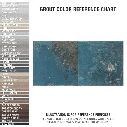Kings Tradition Blue Porcelain Wall Tile Square Seven And Seven Eighths Inch By Fifteen And Three Quarters Inch For Indoor Walls grout color reference chart