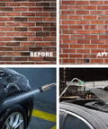 Pressure Washer Extension Wand Set cleaning brick wall and car, 15 Inch Stainless Steel Lance Kit with multiple nozzles, 4000 PSI