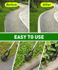Before and after use of Heavy Duty Rotary Wheel Lawn Edger With Adjustable 23.6 To 67 Inch Length, Stainless Steel Handle And Sharp Serrated Blades