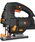 Gassed Up Variable Speed Orbital Jig Saw With Integrated Laser And Hella Bright Led Work Light for precise cuts in wood and metal.