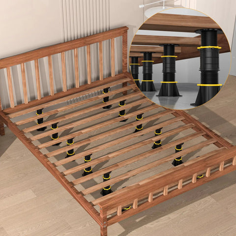 Heavy Duty Adjustable Bed Support Legs Gonna Stay Put All Night Long Zero Wobble Build installed under a wooden bed frame