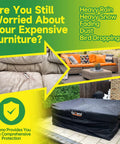 Heavy Duty Outdoor Patio Furniture Cover For Rectangular Sets Waterproof Weatherproof UV Guard Shield For Sectional Sofas Dining Tables And Chairs Built To Last 90 By 65 By 28 Inches Black protecting outdoor furniture