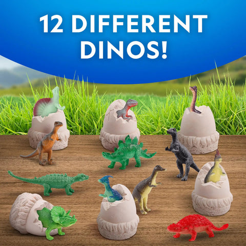 Dino Dig Kit With 12 Dino Shaped Eggs Each Hiding A Figure And An Awesome Full Set Of Digging Tools For Epic Egg Hunts