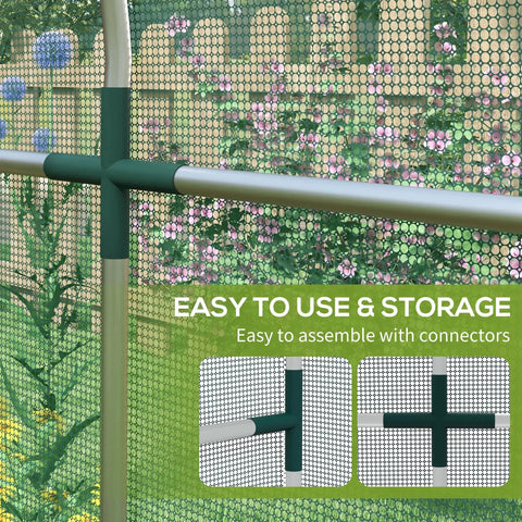 4 Ft By 12 Ft Crop Cage Garden Plant Protection Tent With Walk In Zippered Door Pro Grade Galvanized Steel Frame Fruit And Veg Netting Cover For Garden Yard And Lawn Bird Proof Pest Protection Lets Rain And Sun In