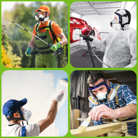 G 750 Heavy Duty Full Face Respirator Mask With A1P2 Filters used for spraying, painting, sanding, woodworking in various scenarios