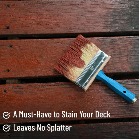 Deck Stain Brush Set 3 Pack Featuring 4 Inch 5 Inch And 6 Inch Sizes With Stainless Steel Ferrule for wood deck staining