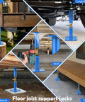 Image of Heavy Hitter House Jacks For Permanent Leveling Built Like A Tank Adjustable Screw Support Post 10000lb in use under decks, roofs, and porches.