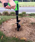 Four Piece Garden Auger Drill Bit Set With Sizes 1.6x9 Inch 1.6x16.5 Inch 2.7x16 Inch And 3x12 Inch Spiral Bits in action