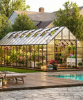 10 By 32 Ft Outdoor Greenhouse With Aluminum Frame, Polycarbonate Panels, Quick Setup, Walk In Design, Seven Vents, Heavy Duty Garden