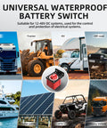 Beefed Up Battery Switch With Heavy Duty Aluminum Bracket For Boats And RVs, 12V-48V 300A Waterproof Battery Disconnect displayed