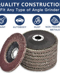 4 Inch Flap Discs Set For Angle Grinders, 20 Pcs Assorted Grit 40 60 80 120 displayed with quality construction features