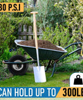 All Purpose 10 Inch Pneumatic Tire And Wheel Set For Cart Dolly Hand Truck Generator Lawn Mower Garden Wagon 4.10 By 3.50 By 4 Size Five Eighth Inch Axle Bore Double Sealed Bearings Four Pack on wheelbarrow