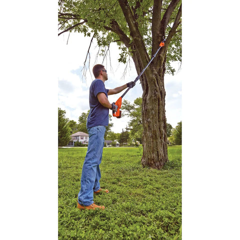 20V Max Cordless Pole Saw Kit With 14 Inch Guide Bar And Lithium Battery For Smooth Tree Trimming And Tall Branch Cleanup Plug Free Backyard Boss Tool That Chops Through Heavy Duty Limbs Without Breaking A Sweat