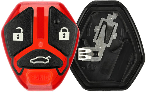 Uncut Blank Key Blade Case Shell With Button Pad For 2007 2012 Mitsubishi Eclipse Lancer Galant, front and back view.