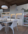 Total Game Changer 17 Cu Foot Convertible Upright Freezer And Fridge With Slick White Finish in modern outdoor kitchen setting.