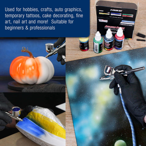 Cool Runner II Airbrush Kit With Dual Fan Compressor For Pro Level Finishes Includes Three Airbrushes Cleaning Set