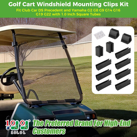 Golf Cart Windshield Mounting Clips Kit Universal Fit For Club Car DS Precedent And Yamaha G Series 1x1 Square Tube