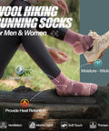 Merino Wool Quarter Ankle Hiking Running Socks With Thermal Warmth And Cushioned Comfort Super Cozy Breathable Mesh Pink Medium