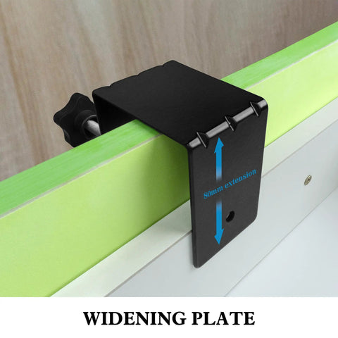Two Pack Heavy Duty Large Drawer Installation Clamps With Three Millimeter Thickened Build For Rock Solid Holes And Zero Guesswork Cabinet Hardware Jig featuring a black widening plate for secure clamping.