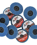 Two Inch T27 80 Grit High Density Zirconia Alumina Sanding Discs Set 10 Pack Round Sander Flat Flap Pads For Metalworking