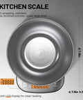 Digital Kitchen Scale With Stainless Steel Bowl IPX6 Waterproof 11 Lb Capacity Precise 0.01 Oz 0.1 g Readings Five Unit Modes