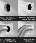 Heavy Duty Plastic Duct Connector Flange For Round Vent 4 Inch Easy Install DIY Wall Plate Adapter, wall-mounted HVAC duct setup