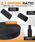 Heat Shrink Braided Sleeving For Wires And Cables Three Eighths Inch By Fifteen Feet High Temperature Rugged Automotive Grade Protection Tough Durable Insulation Temperature Range Minus Thirty One To Two Hundred Eighty Four Fahrenheit, 2:1 shrink ratio