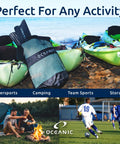 XL Mesh Dive Bag Backpack For Snorkel Gear Lightweight Quick Dry Bag With Padded Straps on kayaks by the shore.
