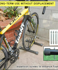 Space Saving Bike Rack Stand For Mountain And Road Bikes, Adjustable Width, Fits Most 26 Inch Wheels, Indoor Outdoor Garage Or Home Storage, Sturdy Lightweight Floor Stand With Rubber Feet, bike secured with expansion screws