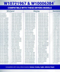 Compatibility sheet for Washer Pulley Clutch Kit And Drive Belt For Whirlpool Kenmore Maytag 2 Piece Set with model numbers.