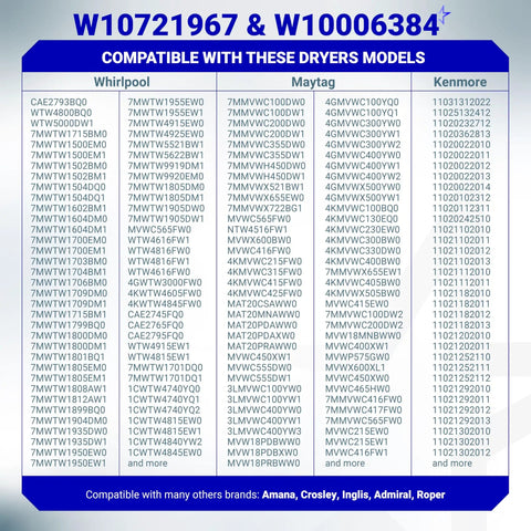 Compatibility sheet for Washer Pulley Clutch Kit And Drive Belt For Whirlpool Kenmore Maytag 2 Piece Set with model numbers.