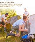Group setting up a tent using 6 Pack 72-Inch Long Heavy Duty Bungee Cords With Durable Metal Hooks For Bikes, Camping, Outdoors