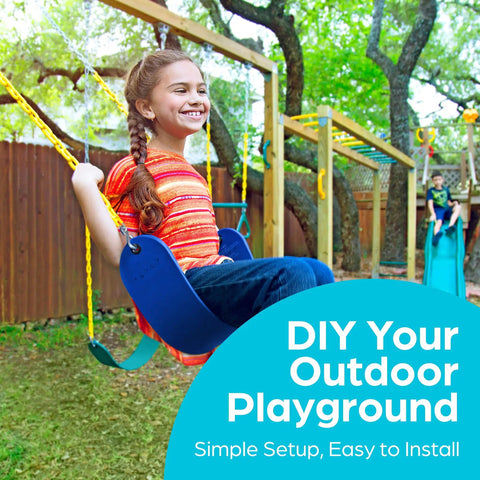 Heavy Duty Swing Seat Replacement Kit With Chains For Outdoor Swing Set, Backyard Upgrade For Kids, Kid Friendly Durable Blue 1 Pack, Easy Install And Built To Last