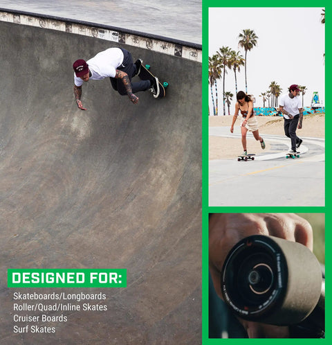 Skaters using Dragon 608 Skateboard Bearings Set 8 Pack For Longboards Inline And Roller Skates All Weather