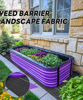 Heavy Duty Weed Barrier Landscape Fabric For Gardens And Lawns, Premium Weed Control, shown under raised garden bed