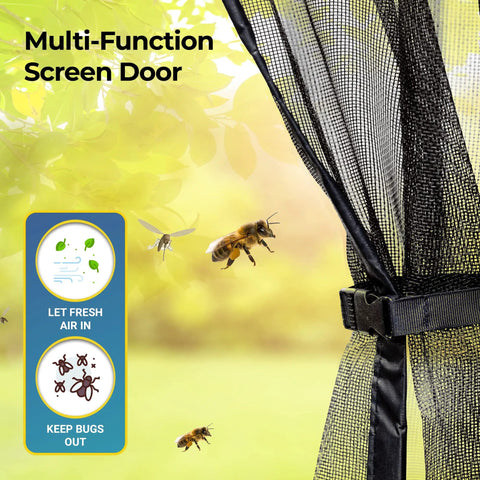 Self Sealing Magnetic Screen Door For Pets And Kids With Hands Free Entry Keeps Bugs Out Heavy Duty Mesh Curtain