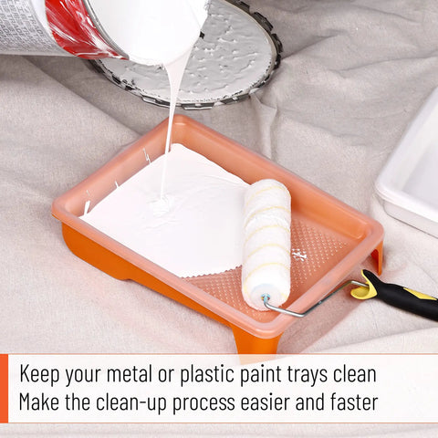 9 Inch Paint Tray Liners 20 Pack Disposable Plastic Trays For Roller Trays Fits Most Mini Paint Pans with paint roller