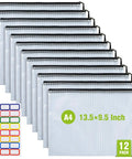 12 Pack Waterproof Zipper File Folders With Tear-Resistant PVC Pouches A4 Document Organizer Bags With Label Sheets