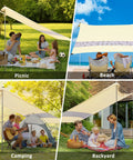 5 Person Beach Tent Sun Shelter With UPF50+ Protection, 8x7 Ft Portable Beach Canopy for picnic, beach, camping, backyard