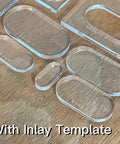 Pro DIY Oval Inlay Template Set Pack Of 4 Router Templates For Woodworking Hardened Clear Acrylic Jigs on Wood Surface