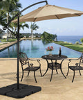 Heavy Duty 4 Piece 200Lb Beefy Cantilever Offset Umbrella Base Fillable With Water Or Sand U Locking Square Shaped Pedestal For Patio