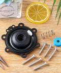 Gulfmew Diaphragm Repair Kit for irrigation valves; black diaphragm with springs, screws, filter, blue cap (4 pack)
