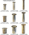 Collection of perforated stainless steel floor drain strainers in various sizes, including Rugged Heavy Duty 3 Inch Floor Drain Strainer