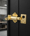 Close-up of Spring Loaded Zinc Alloy Cabinet Lock With Self Locking Bolt No Hassle Install For Doors And Cabinets Automatic Spring Mechanism