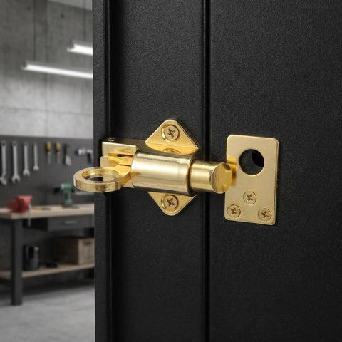 Close-up of Spring Loaded Zinc Alloy Cabinet Lock With Self Locking Bolt No Hassle Install For Doors And Cabinets Automatic Spring Mechanism