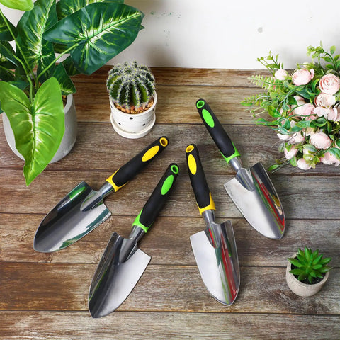 Heavy Duty Aluminum Garden Shovel And Trowel Set With Soft TPR Handle Metal Hand Spade For Digging Lawn Yard Farm Home Tools 12 Pack