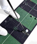 Person using Golf Putting Training Mat 10 Foot Classic Green With Alignment Aids Eye Positioning And Stroke Rhythm Tools